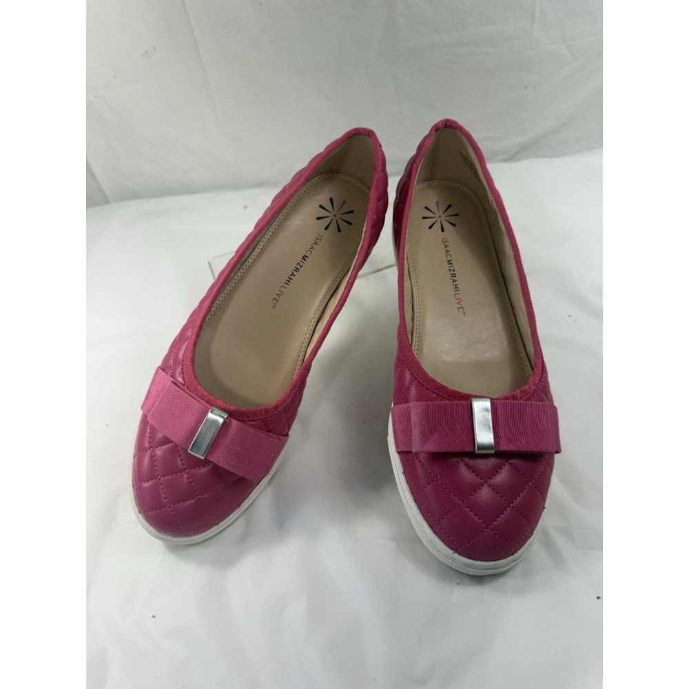 Isaac Mizrahi Live Kaitlyn Quilted Leather Flats Size 8.5 Pink Shoes - Picture 13 of 15